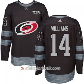 Män Ishockey Carolina Hurricanes Tröja Justin Williams 14 1917-2017 100th Anniversary Adidas Svart Authentic